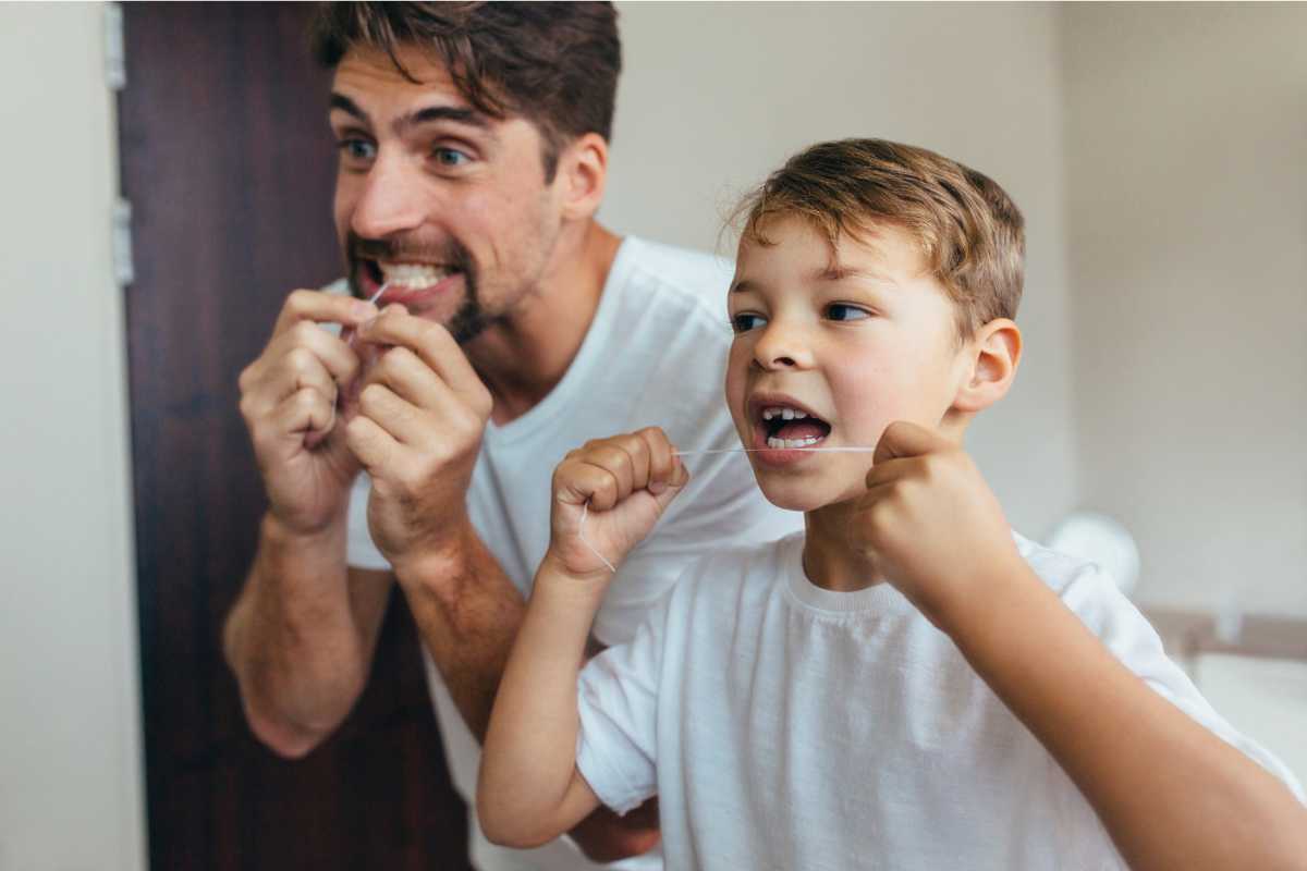 2 person flossing sleep hygiene for better sleep