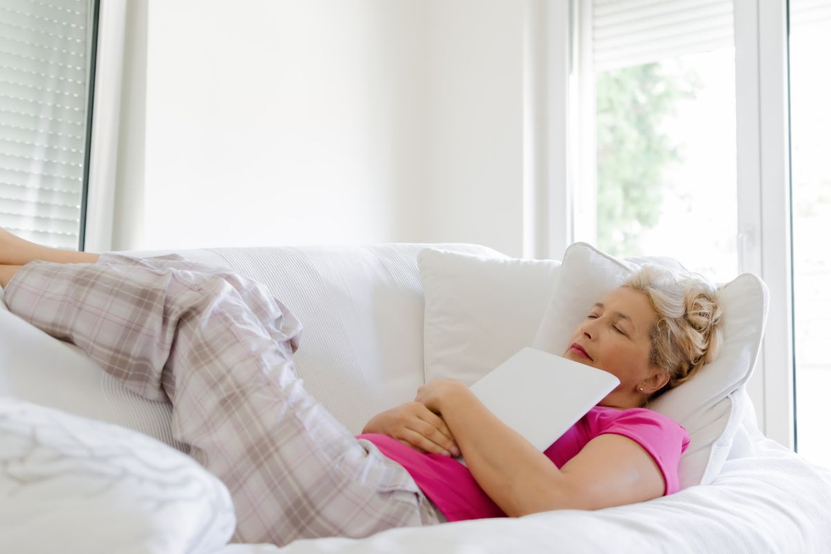 a woman rest during a day